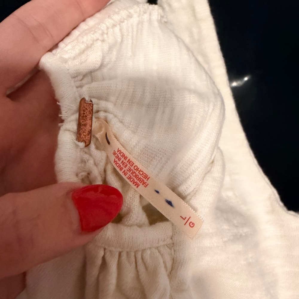 Free People White and Green Embellished Tank Top - Picture 8 of 9